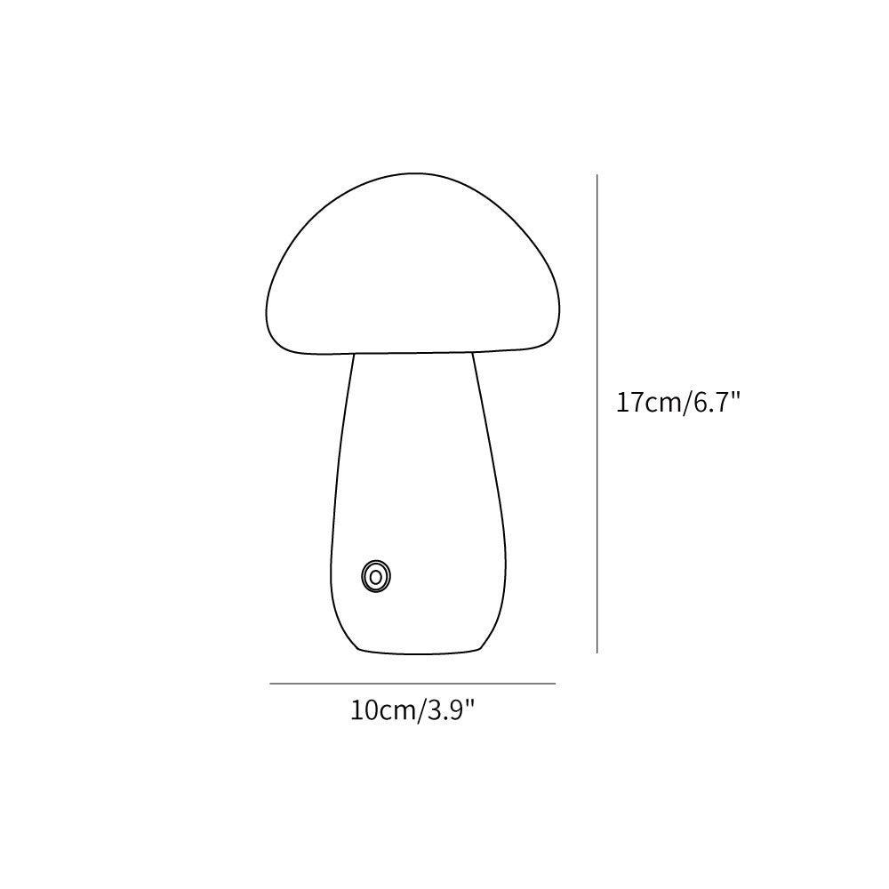 Cordless Wooden Mushroom Table Lamp