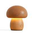 Cordless Wooden Mushroom Table Lamp