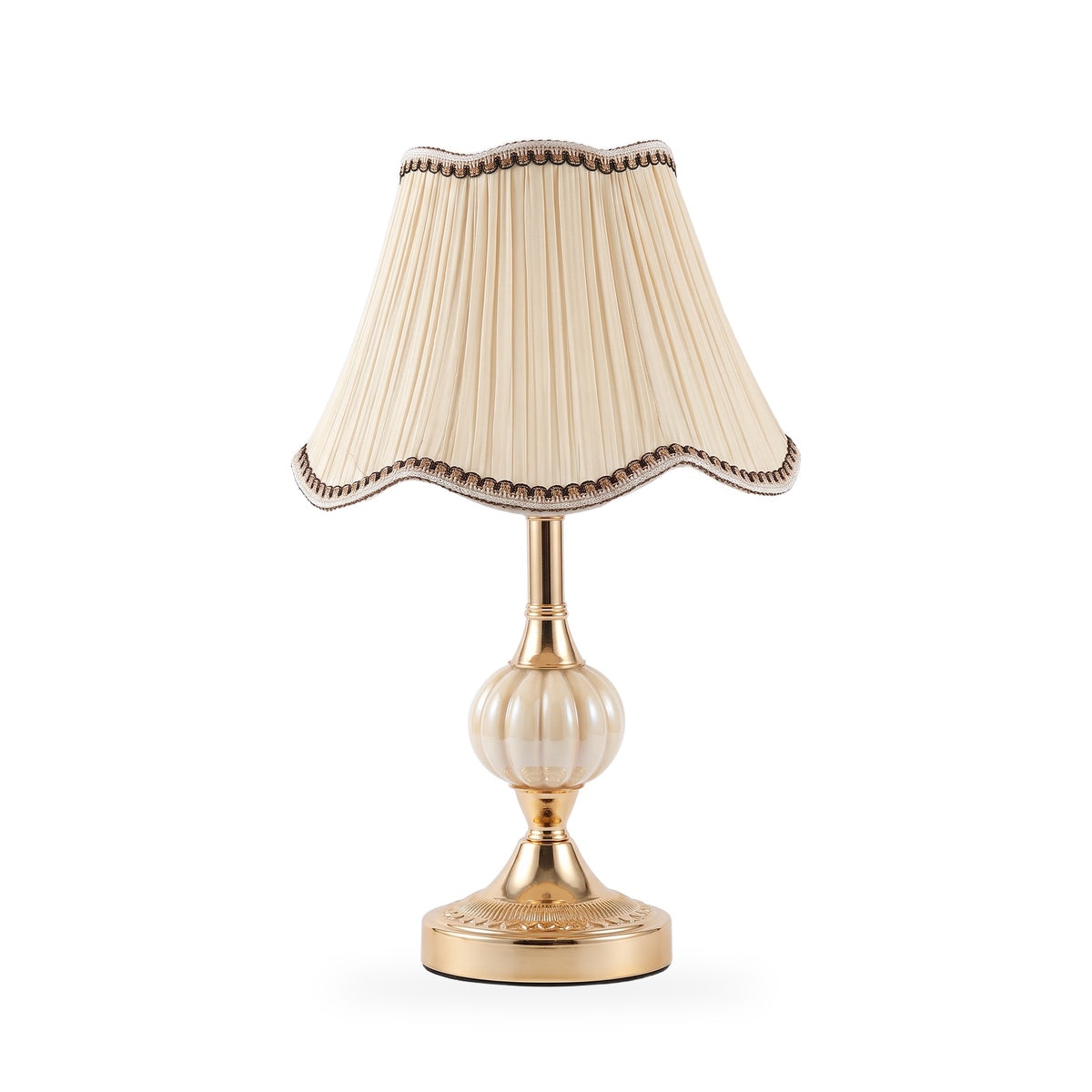 Scalloped Pleated Shade Urn Table Lamp