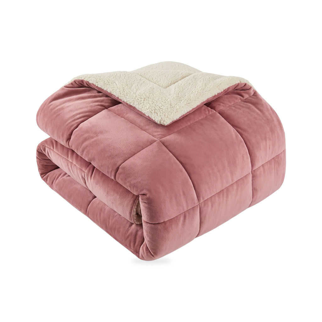 Double-Sided Velvet and Sherpa Quilted Comforter
