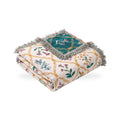 Ogee Lattice Floral Sprig Reversible Jacquard Blanket