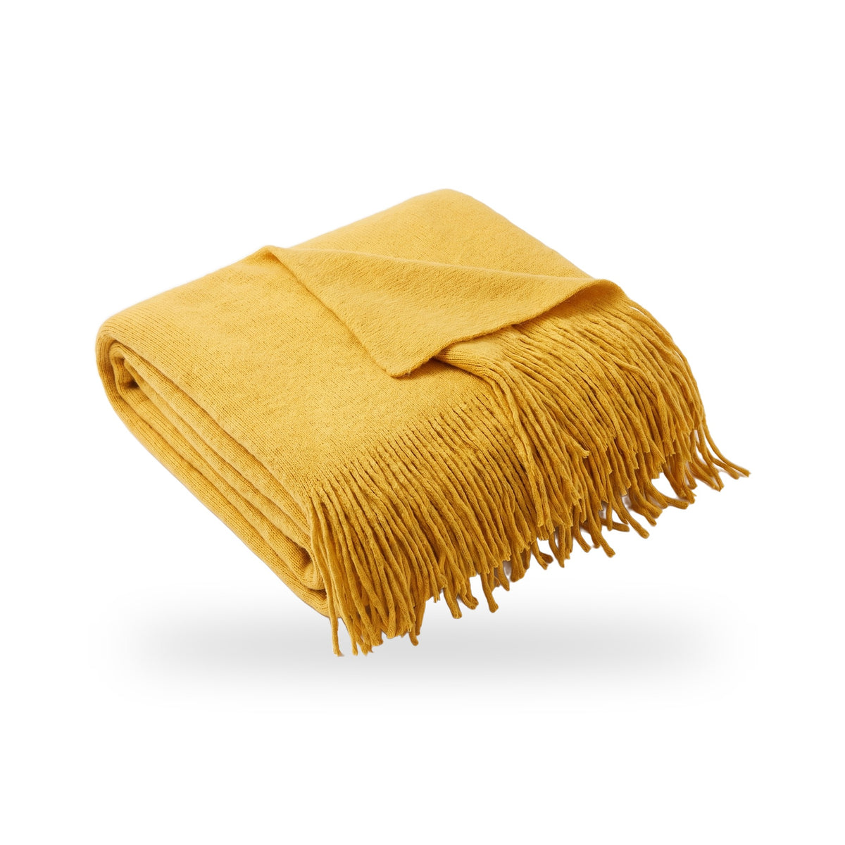 Soft Knit Acrylic Throw Blanket with Tassels