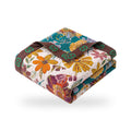 Scroll-Border Floral Reversible Jacquard Cotton Throw