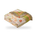Boho Paisley Leaf Reversible Cotton Gauze Blanket with Tassels