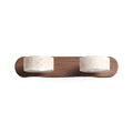 Travertine Head Wood Backplate Vanity Light