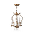 Antique Gold Birdcage Mini Crystal Chandelier