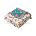 Folk Horse & Flower Reversible Cotton Blanket