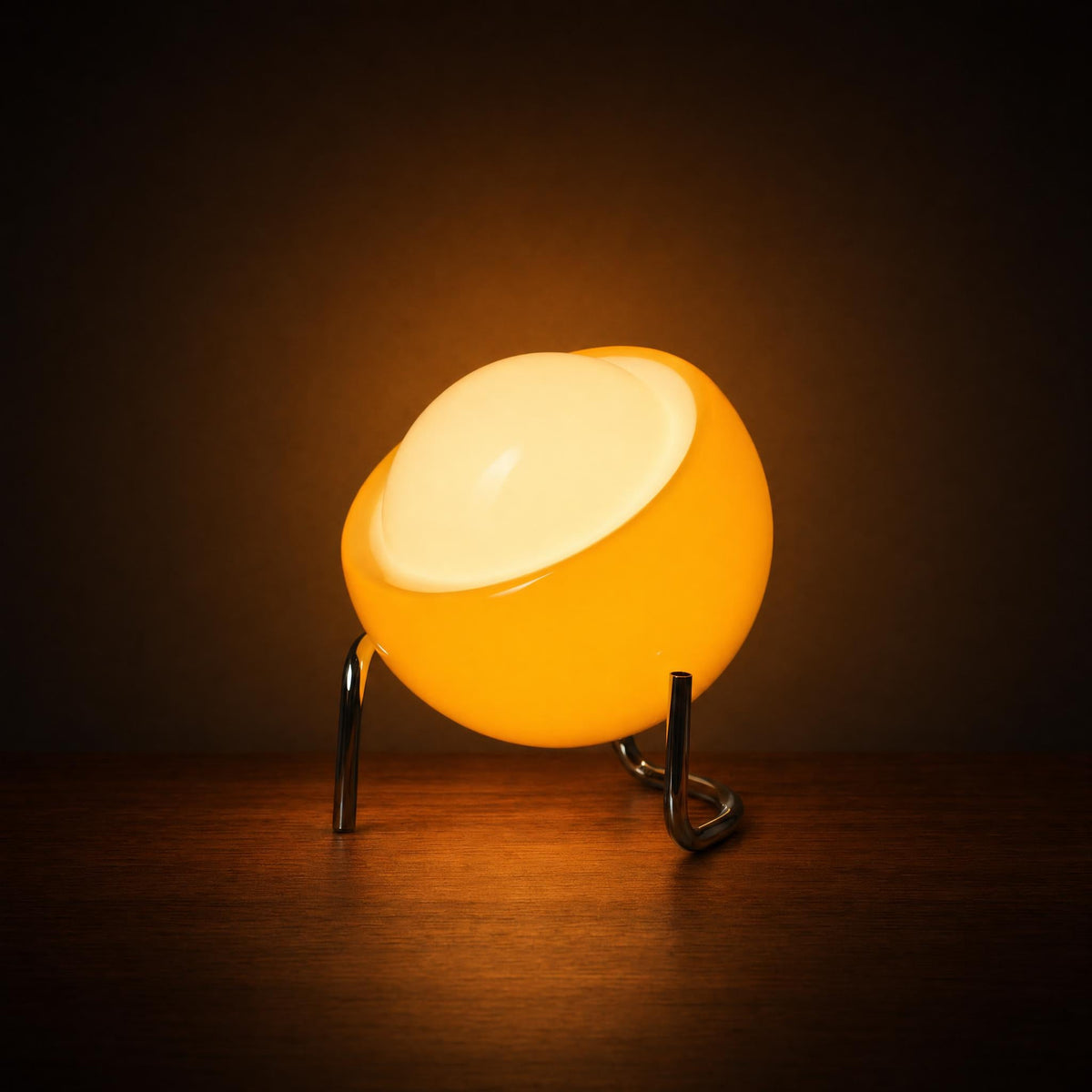 Cordless Tilted Glass Orb Table Lamp