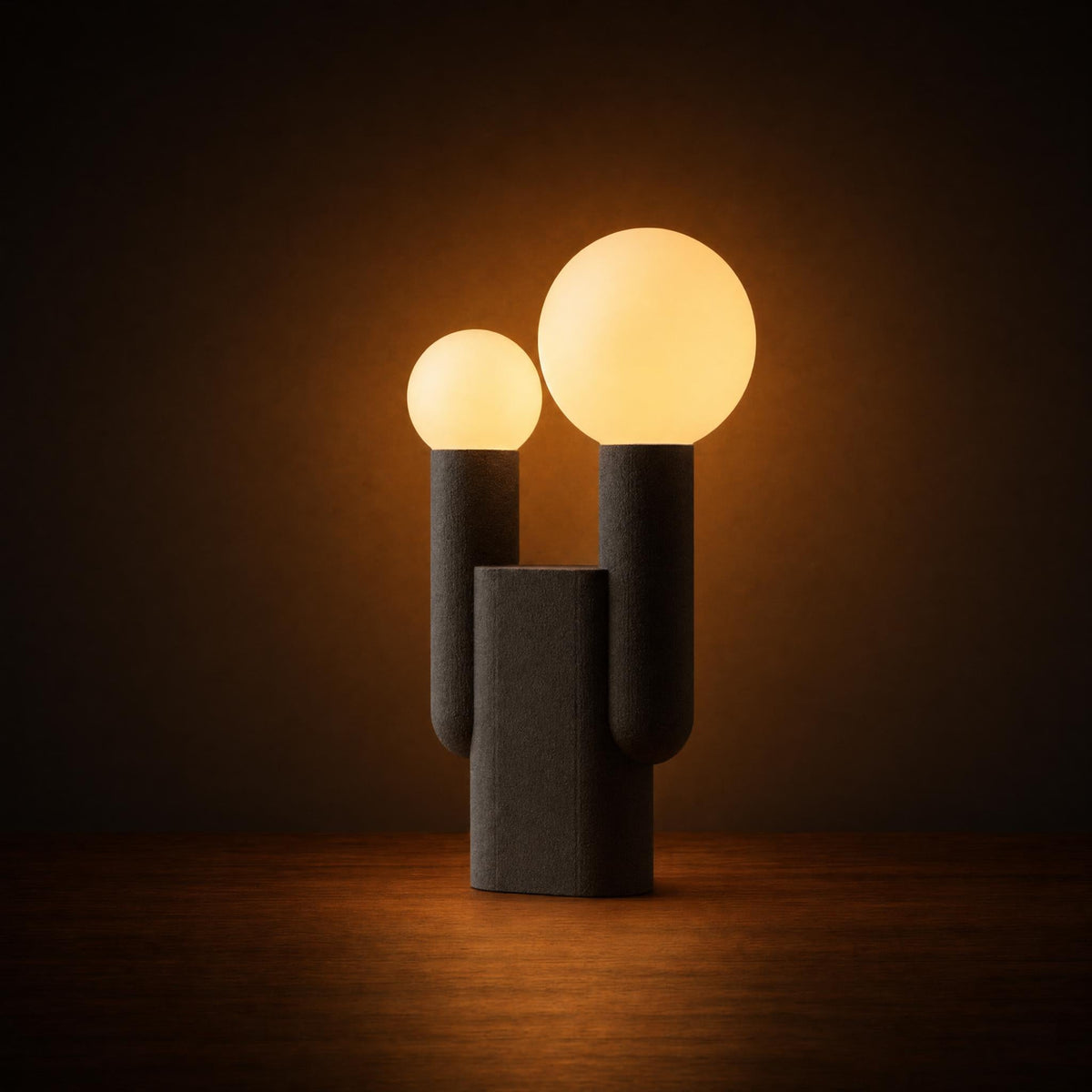Twin Opal Globe Ceramic Table Lamp