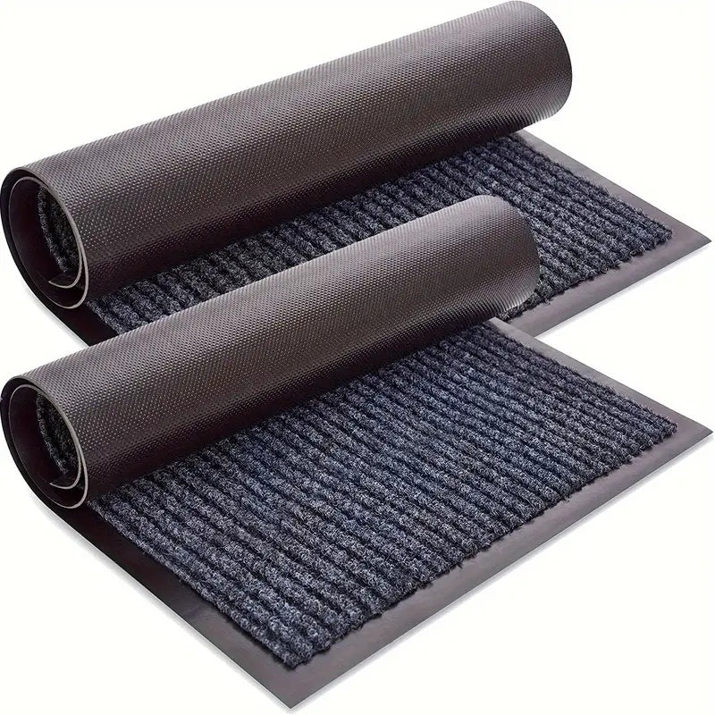 Braided Striped Non-Slip Door Mat