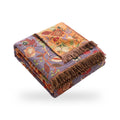 Folk Floral Reversible Jacquard Cotton Blanket with Tassels