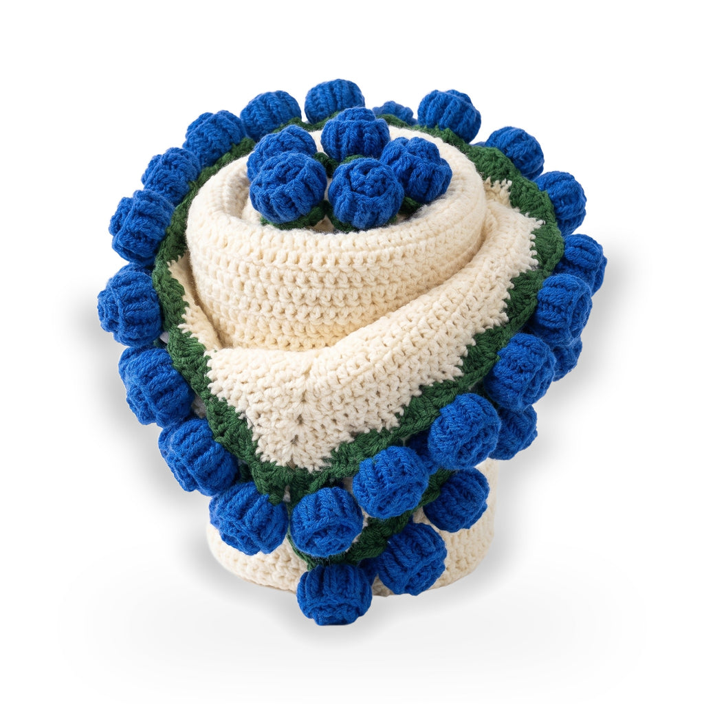 Handmade Crochet Rose Border Round Blanket