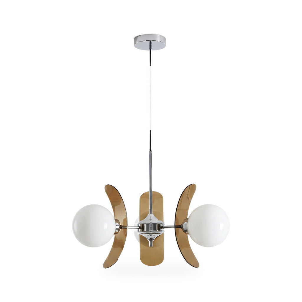 Opal Globe Sputnik Chandelier with Acrylic Petals