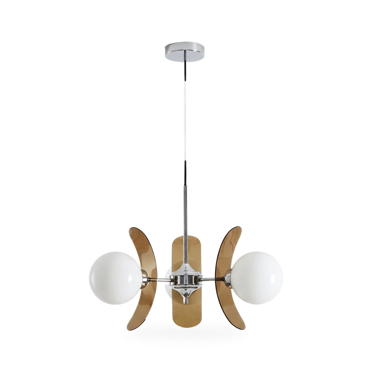 Opal Globe Sputnik Chandelier with Acrylic Petals