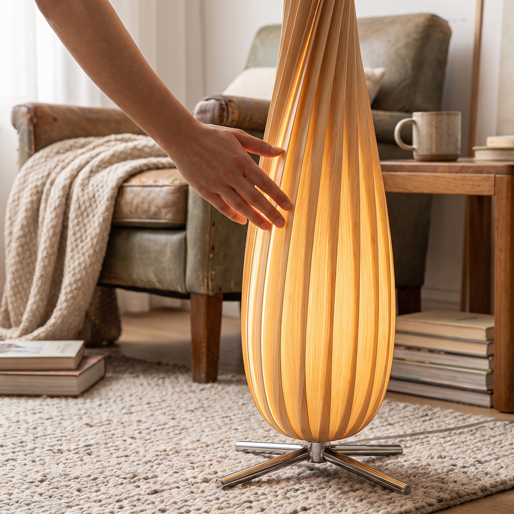 Aven floor lamp material and finish detail