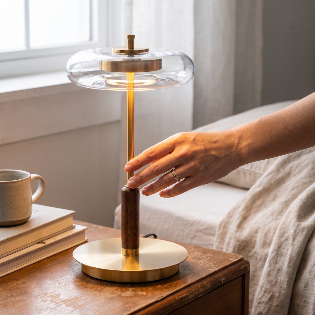 Wren lamp material and finish detail