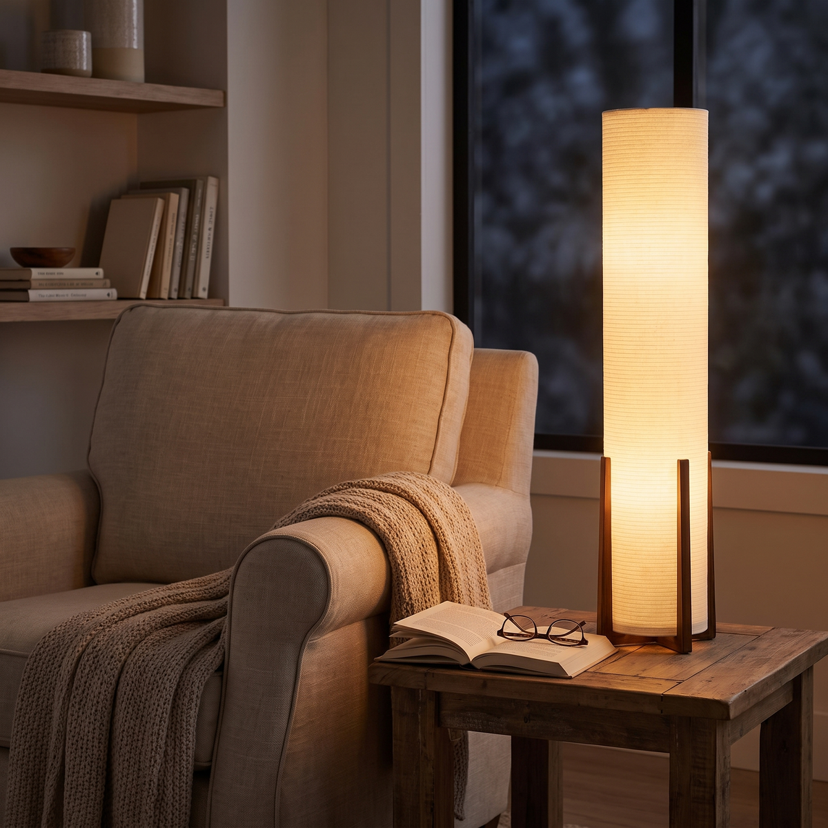 Aspen floor lamp in a lived-in home setting