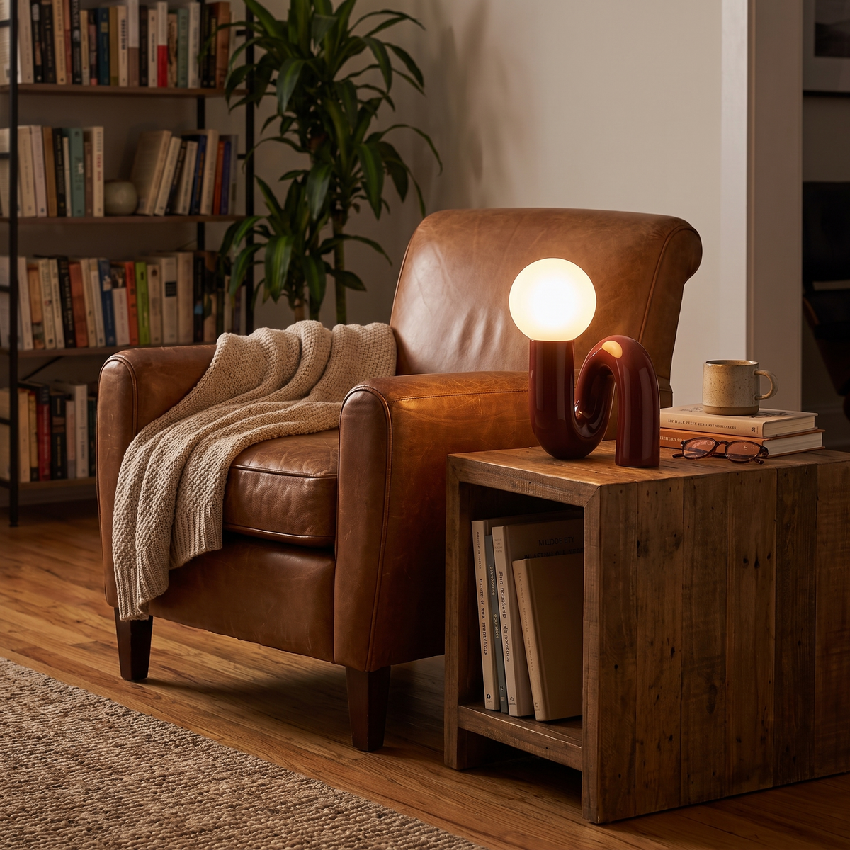 Loop table lamp shown in room context