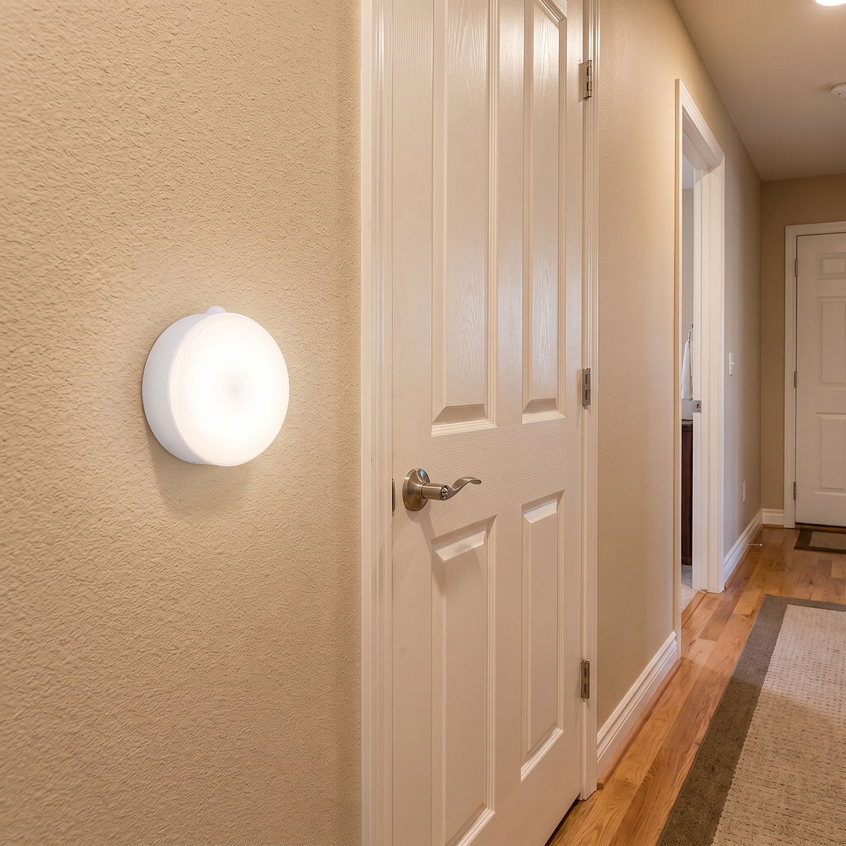 Motion-sensor light in a hallway