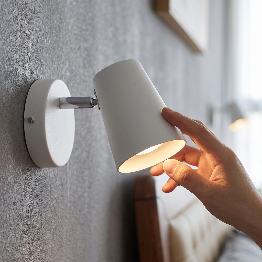 Close-up of Nordic sconce finish