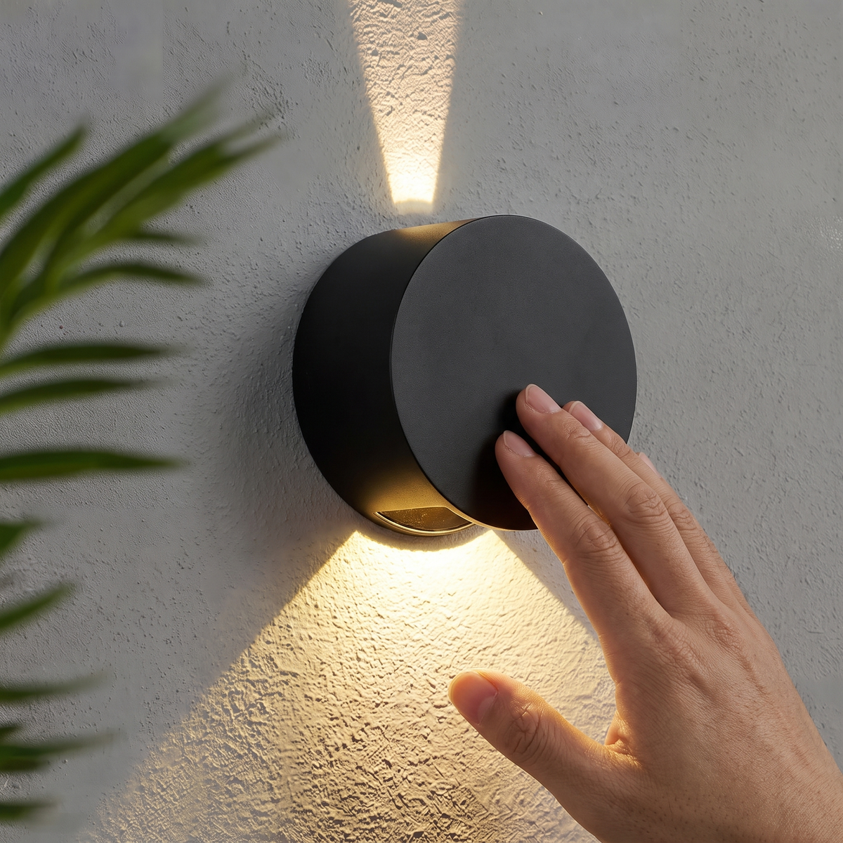 Close-up of outdoor light finish