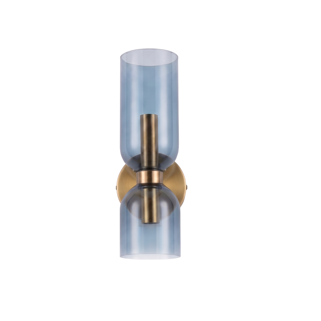 Dual glass shade up/down vanity sconce