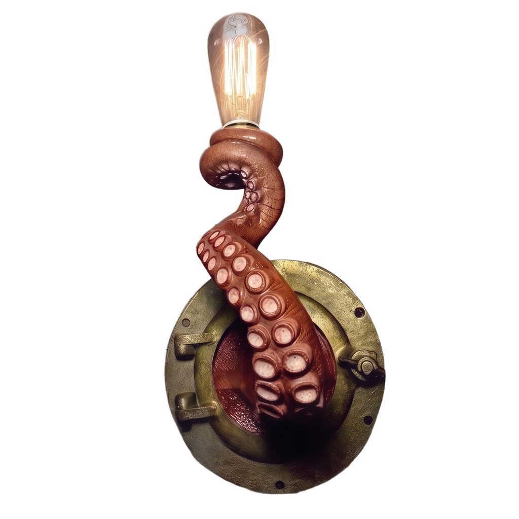 Octopus tentacle sculptural wall light