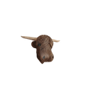 Rustic Highland Cow Head Wall Decor