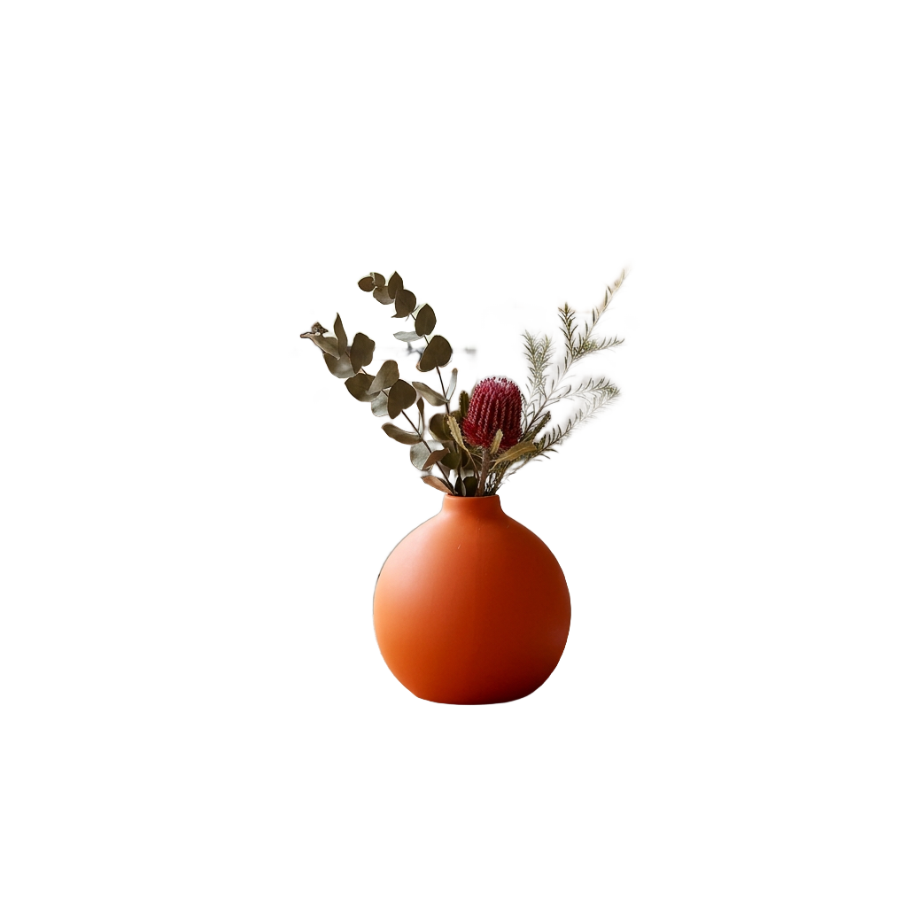Glossy Round Ceramic Table Vase