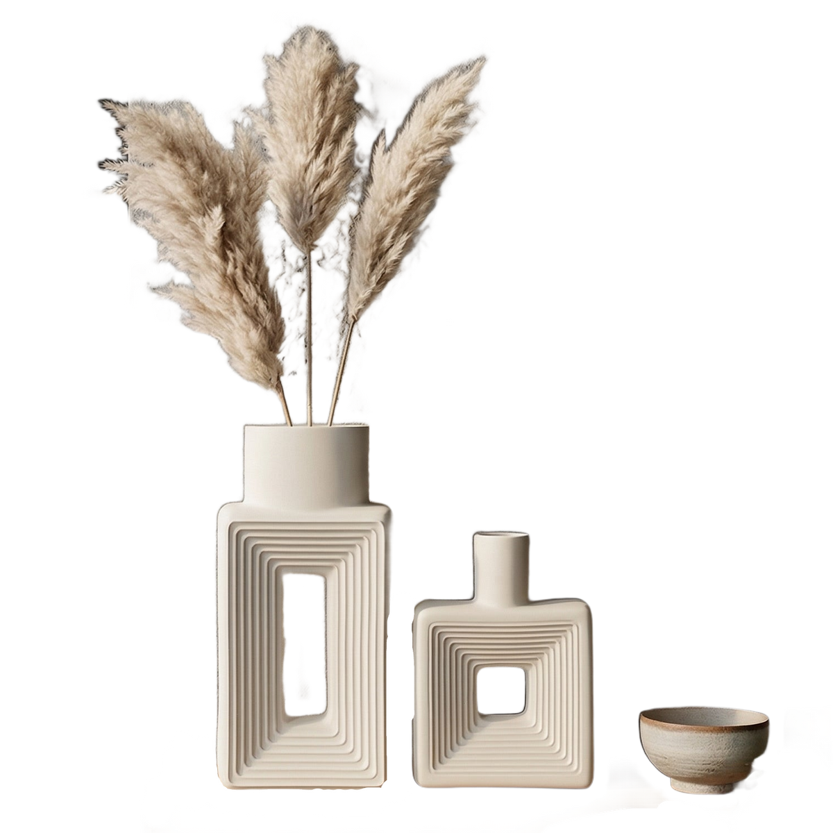 Square Relief Donut Vase