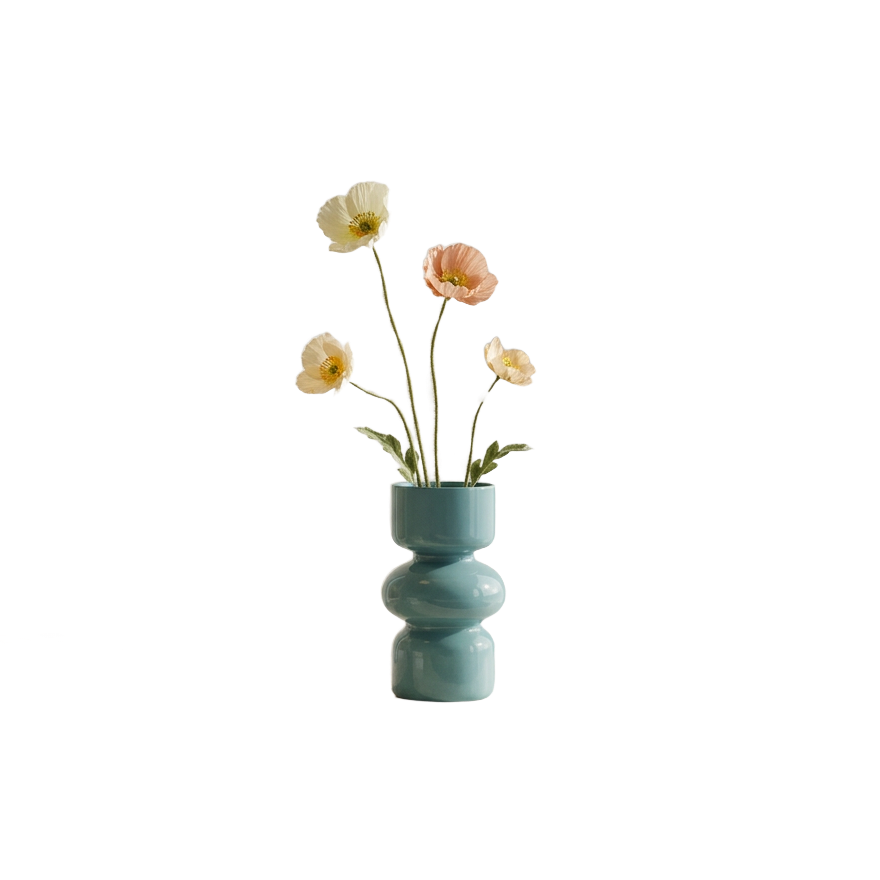 Stacked Bubble Glass Vase