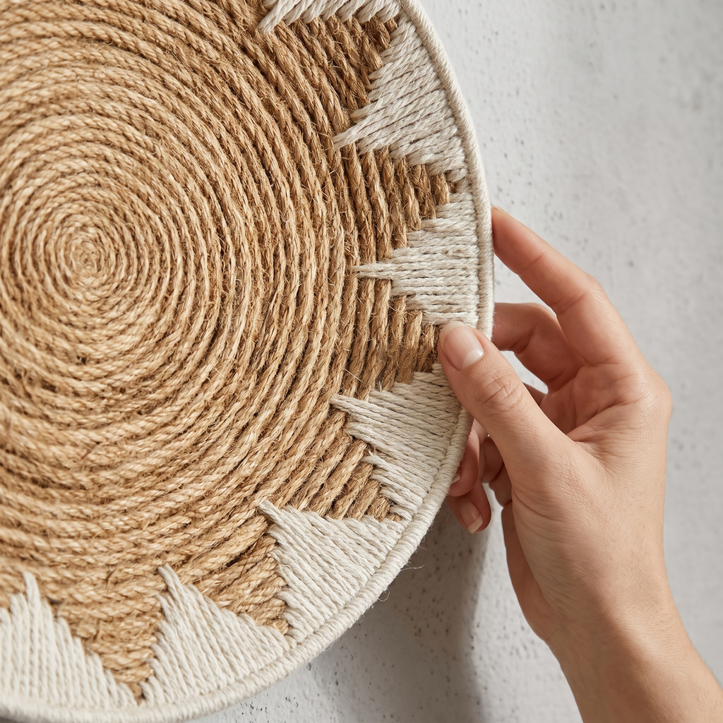 Tribal Woven Wall Basket detail