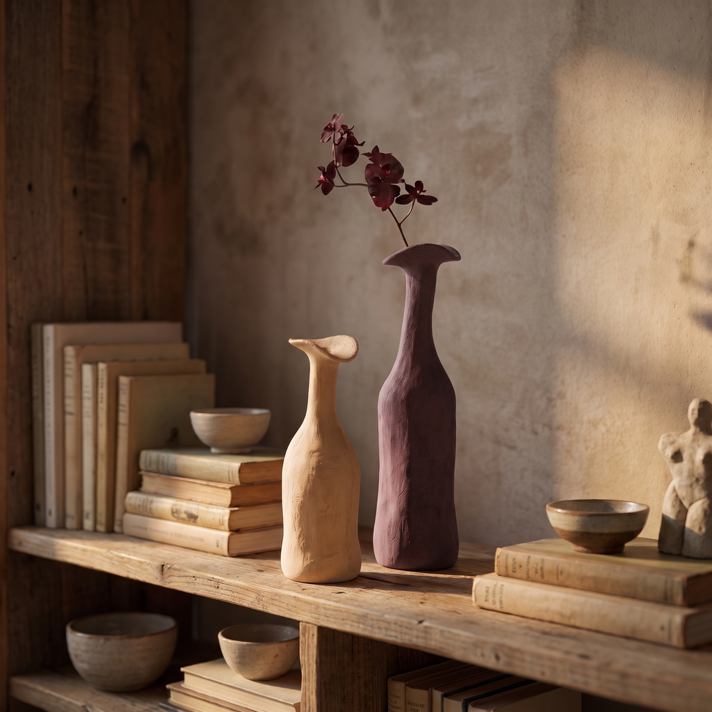 Flared Rim Porcelain Bud Vase styled at home