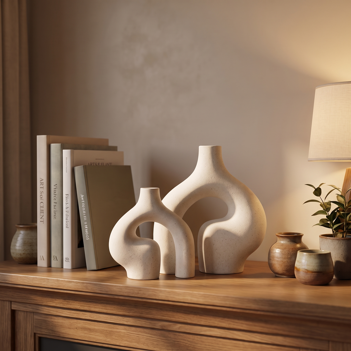 Abstract Arch Hollow Ceramic Vase styled at home
