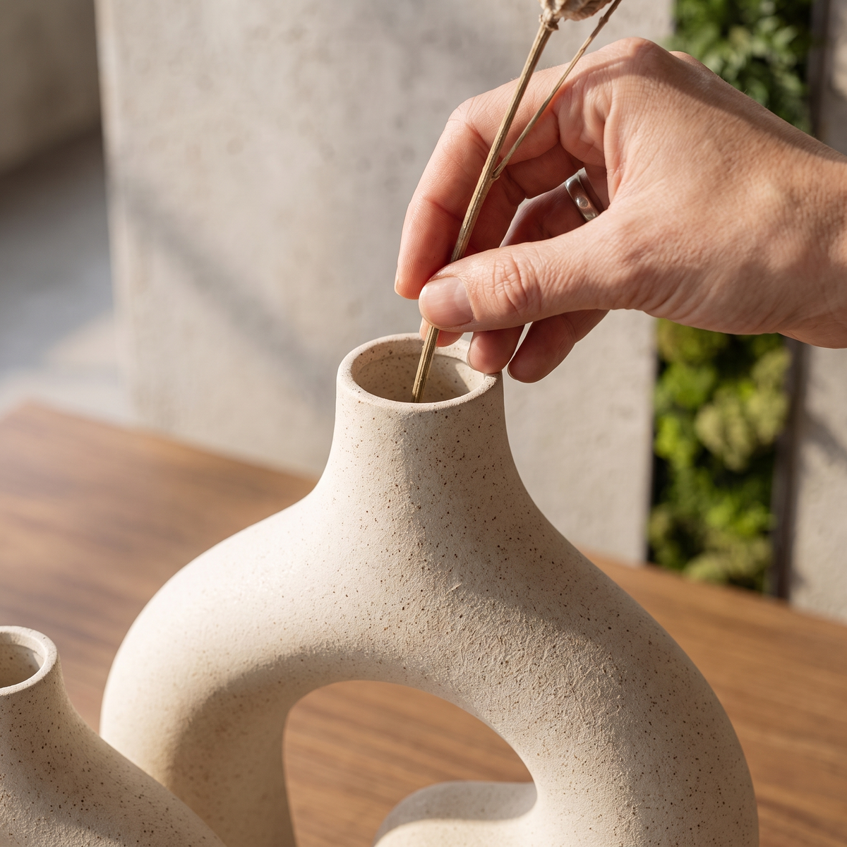 Abstract Arch Hollow Ceramic Vase detail