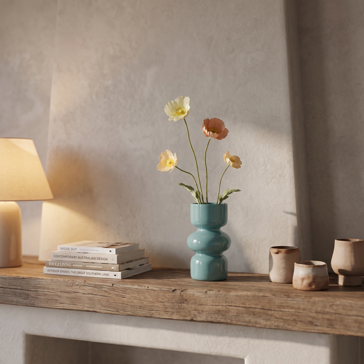 Stacked Bubble Glass Vase styled at home