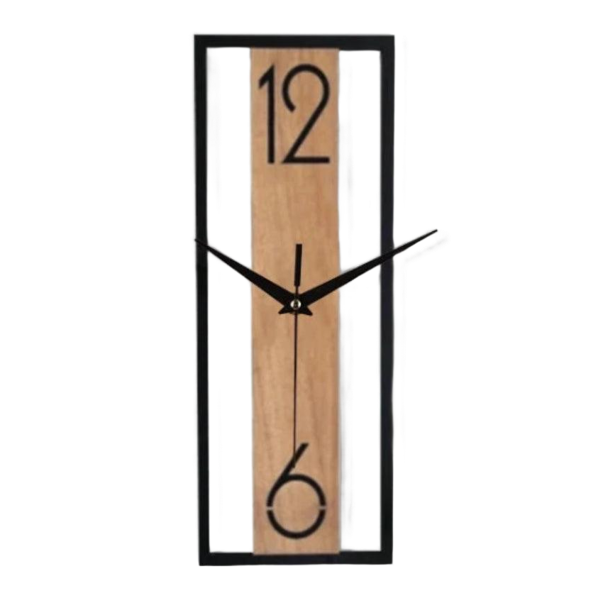 Slim Vertical Open-Frame Wall Clock