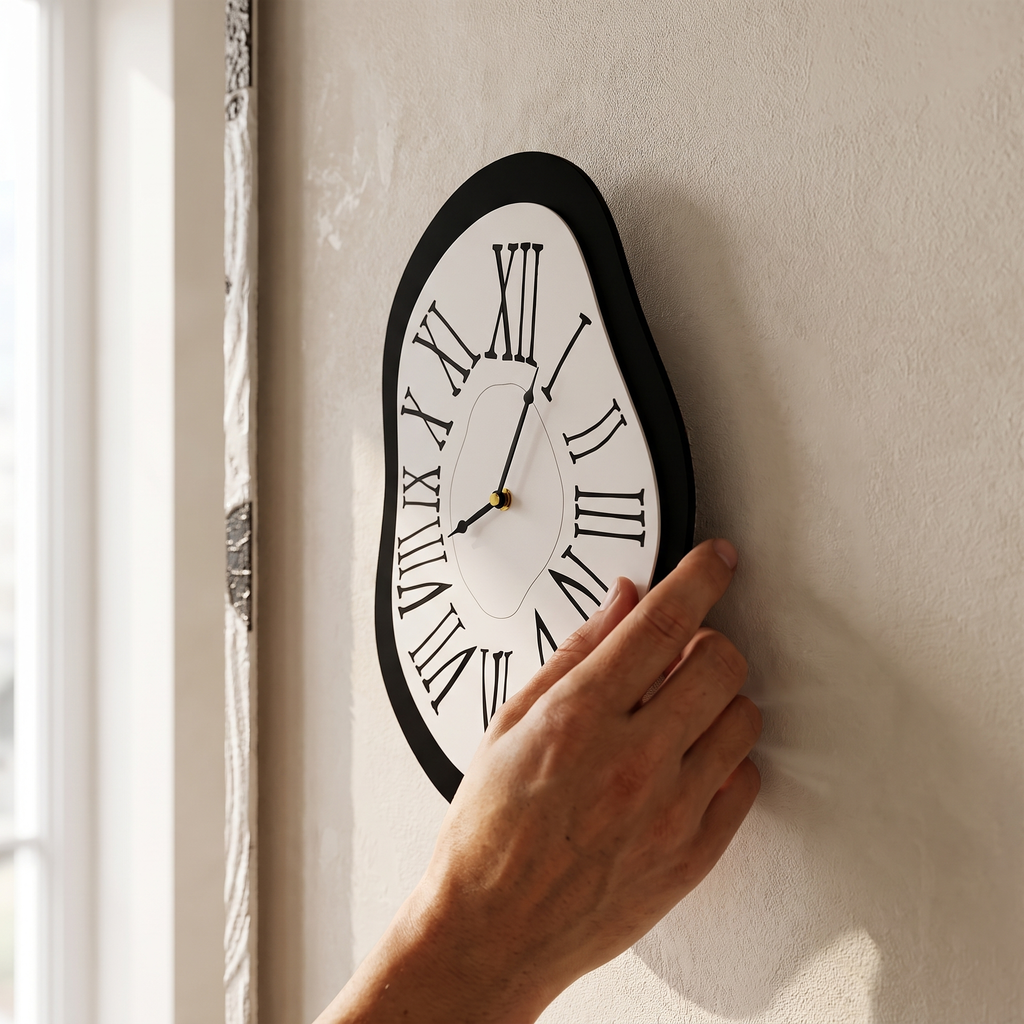 Melting Roman Numeral Wall Clock detail