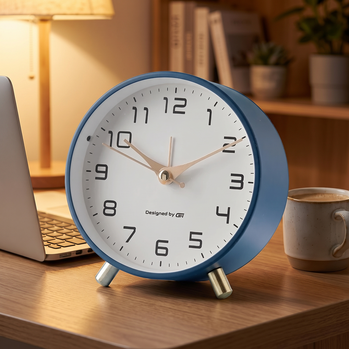 Silent Analog Bedside Table Clock styled at home