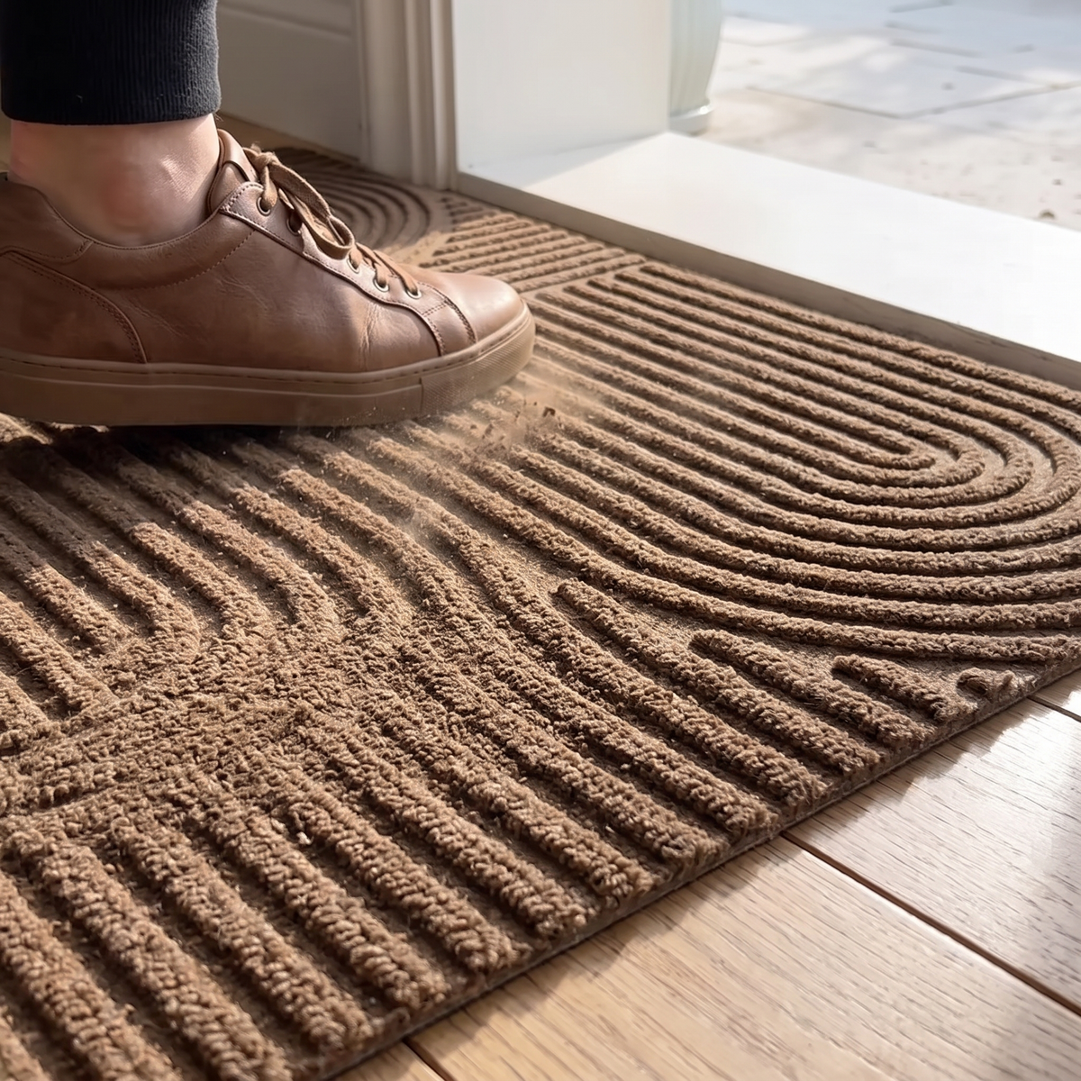 Curved Line Microfiber Door Mat detail