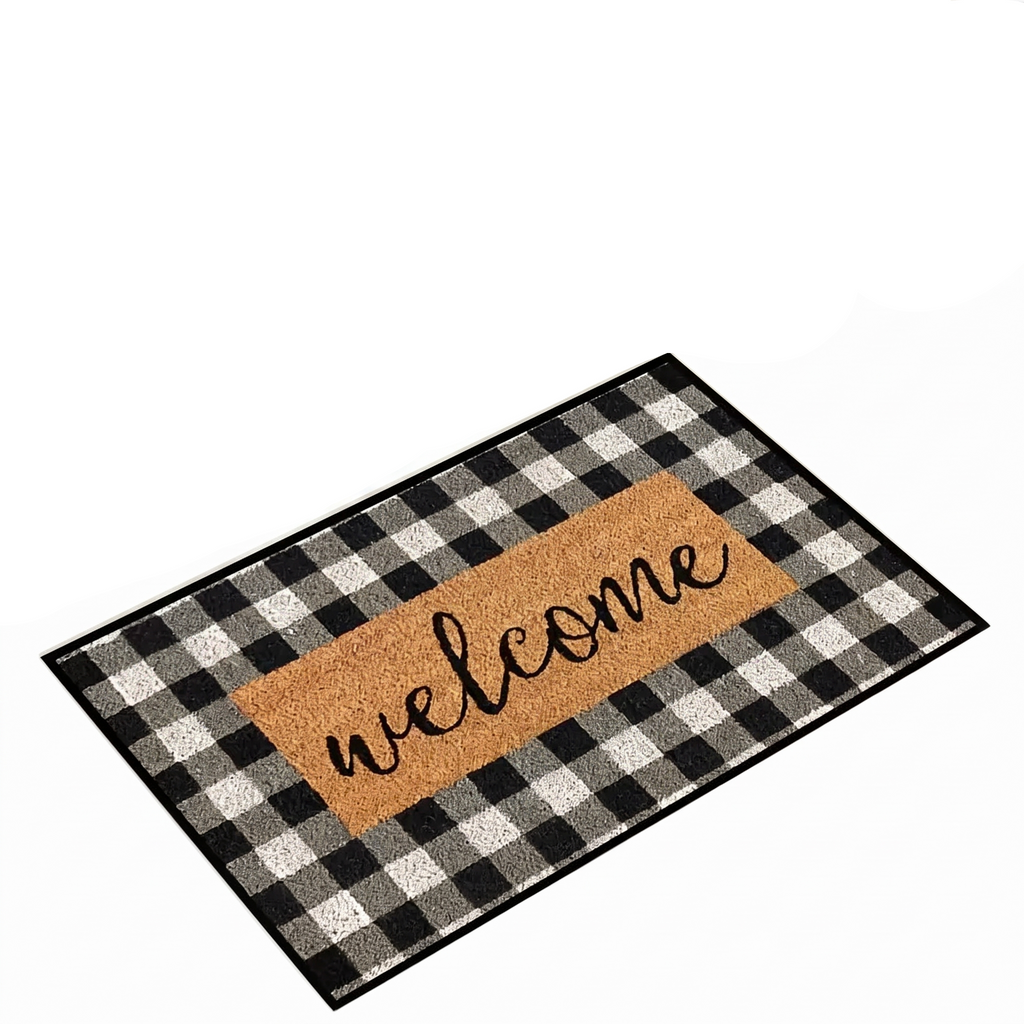 Buffalo Plaid Coir Welcome Mat