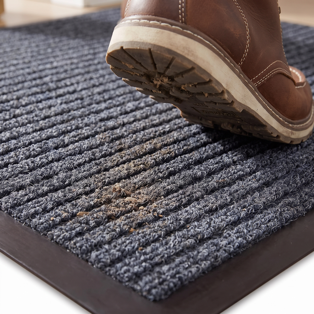Braided Striped Non-Slip Door Mat detail