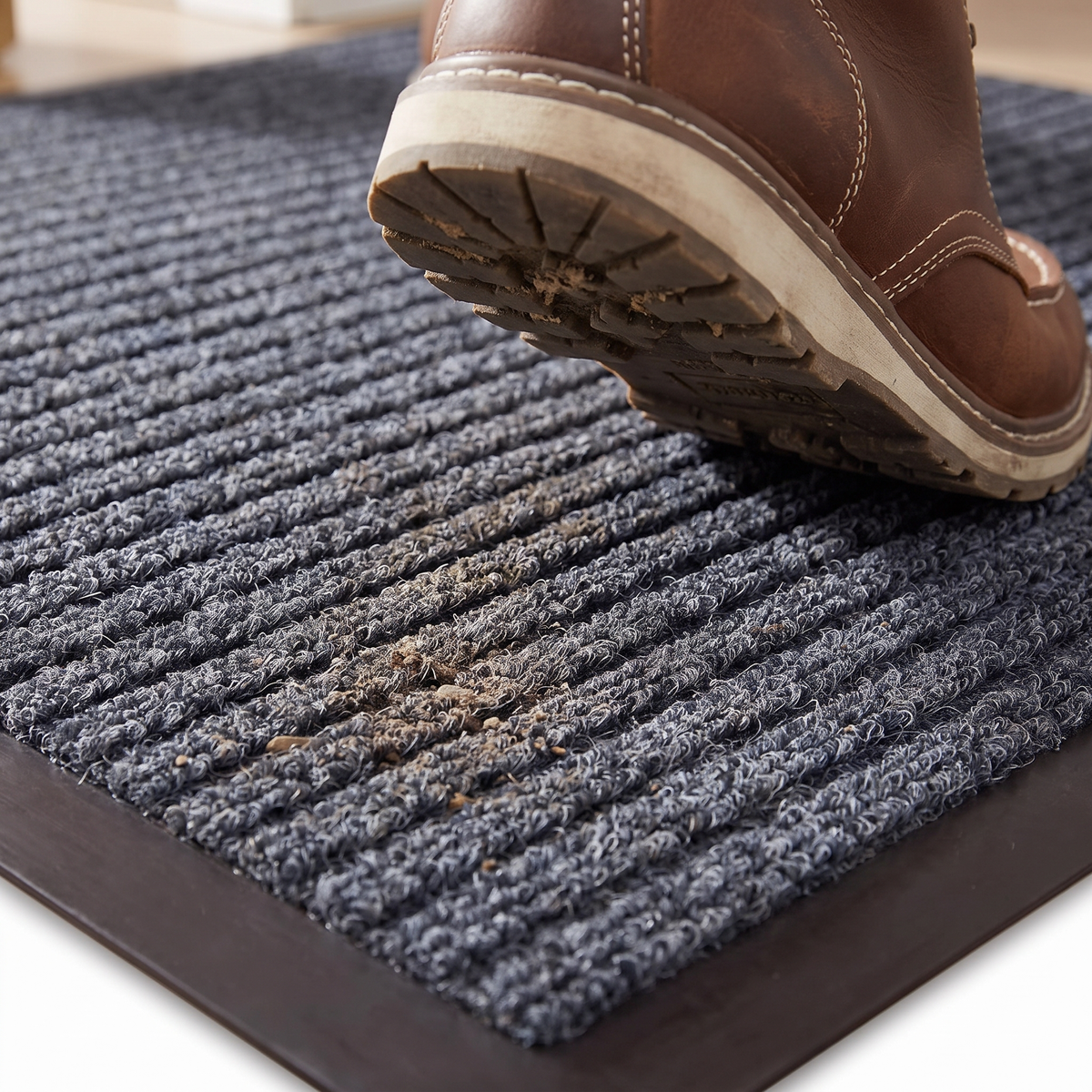 Braided Striped Non-Slip Door Mat detail