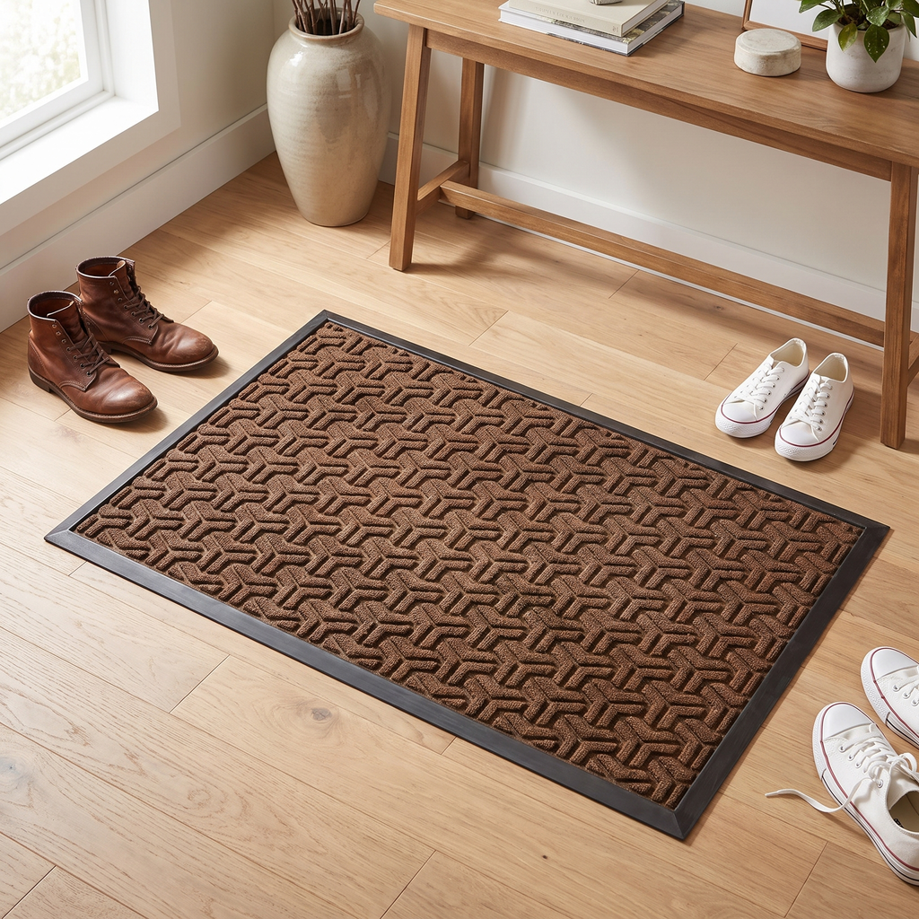 Geometric Rubber-Backed Entry Mat styled at home