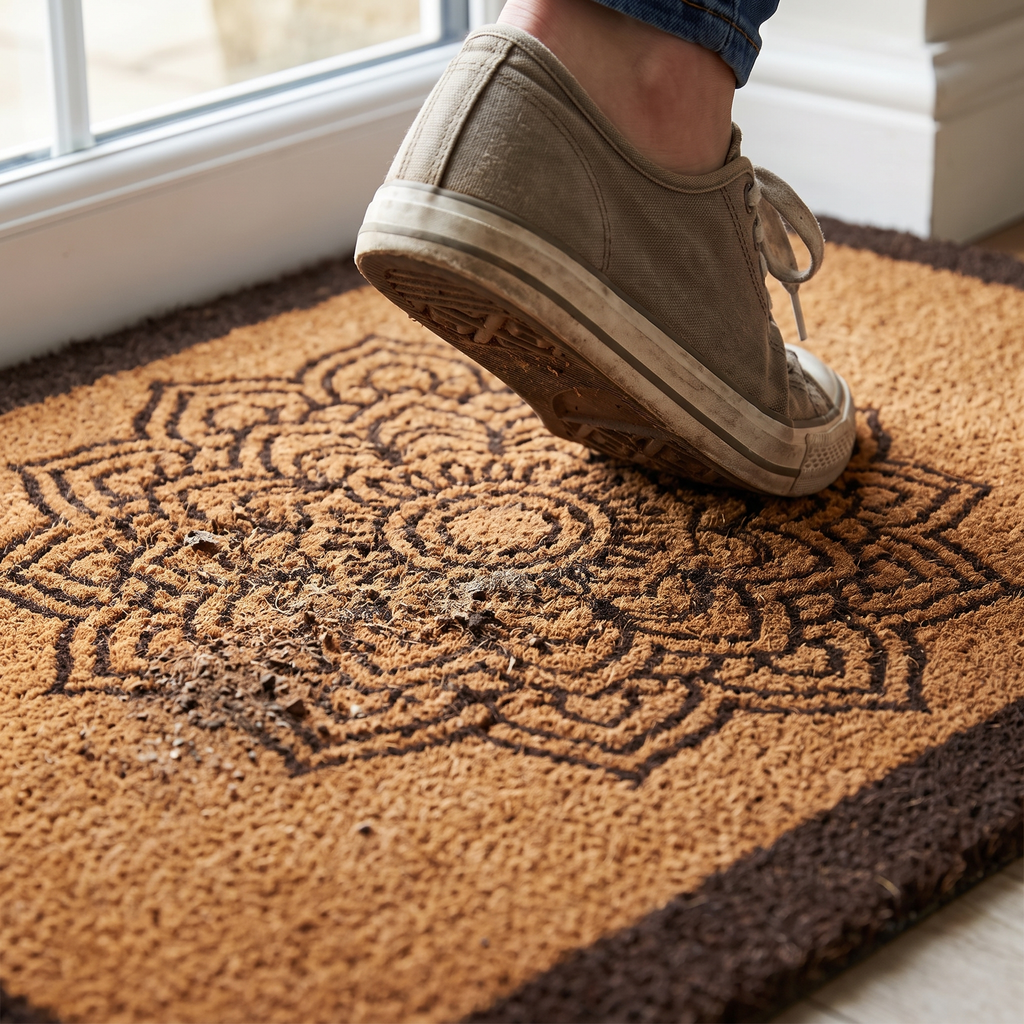 Mandala Pattern Low-Profile Door Mat detail