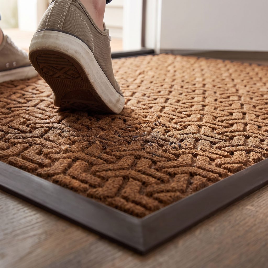 Geometric Rubber-Backed Entry Mat detail