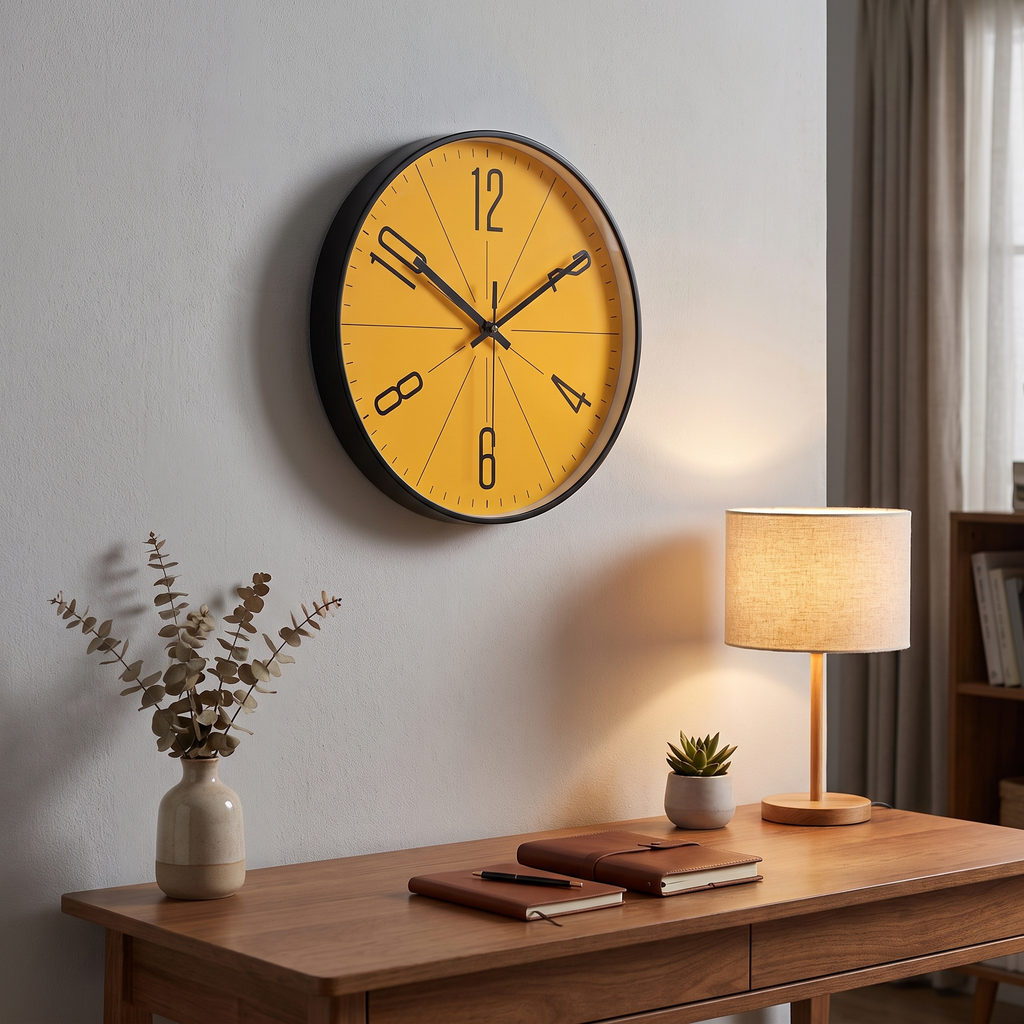 Nordic Abstract Glass Wall Clock styled at home
