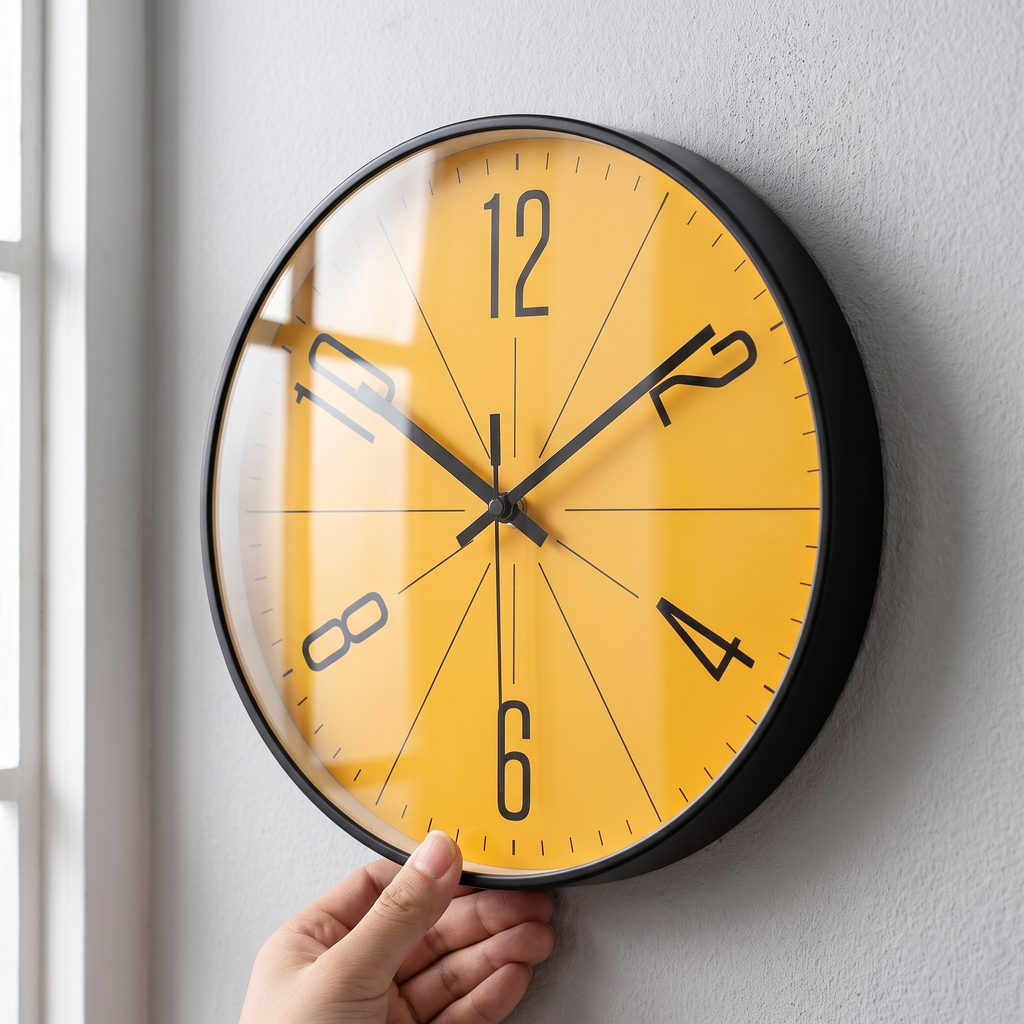 Nordic Abstract Glass Wall Clock detail