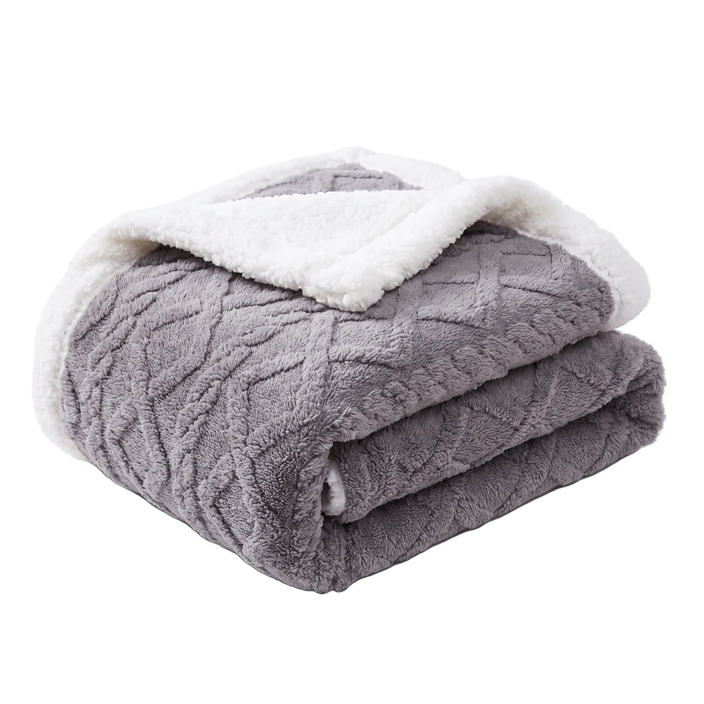 Reversible Tufted Sherpa Fleece Blanket