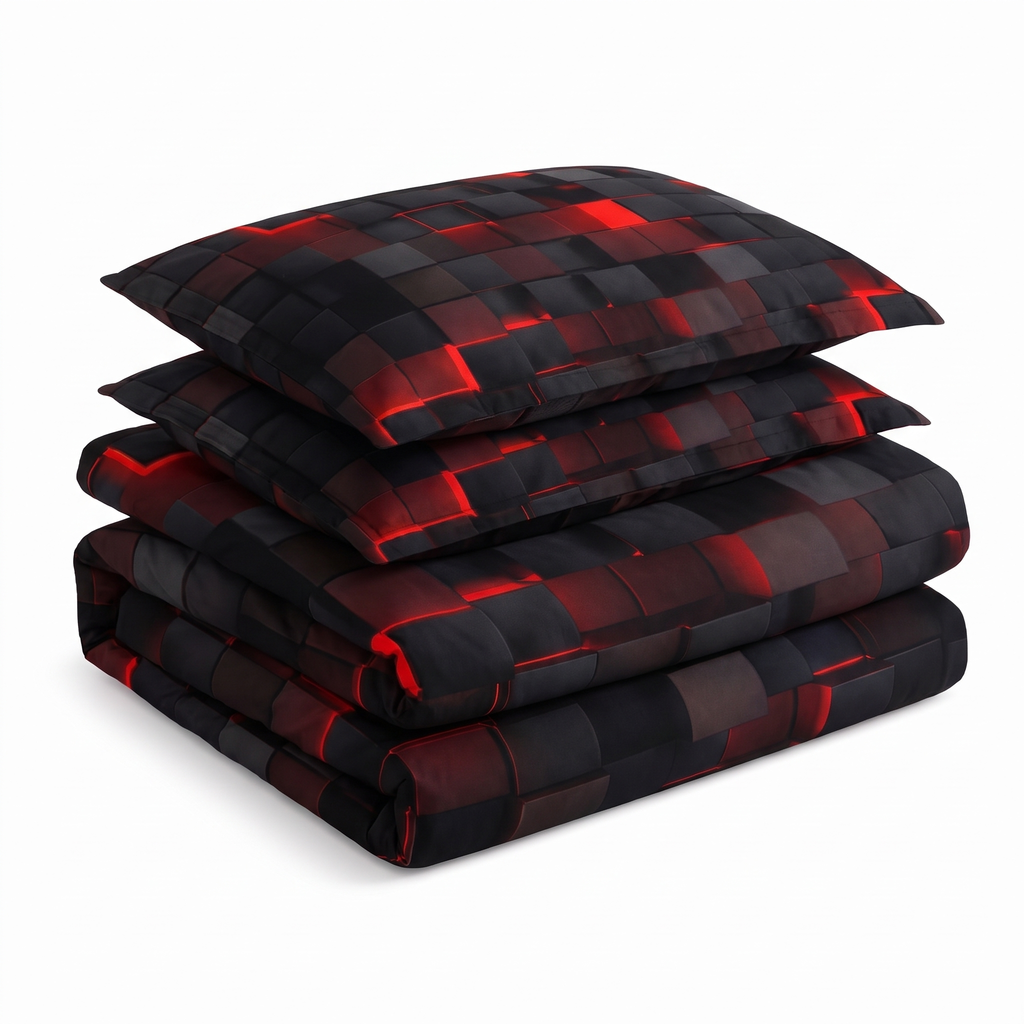 Neon 3D Grid Duvet Cover Set
